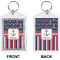 Nautical Anchors & Stripes Bling Keychain (Front + Back)
