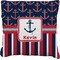 Nautical Anchors & Stripes Burlap Pillow 18"