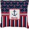 Nautical Anchors & Stripes Burlap Pillow 24"