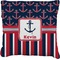 Nautical Anchors & Stripes Faux-Linen Throw Pillow 26" (Personalized)