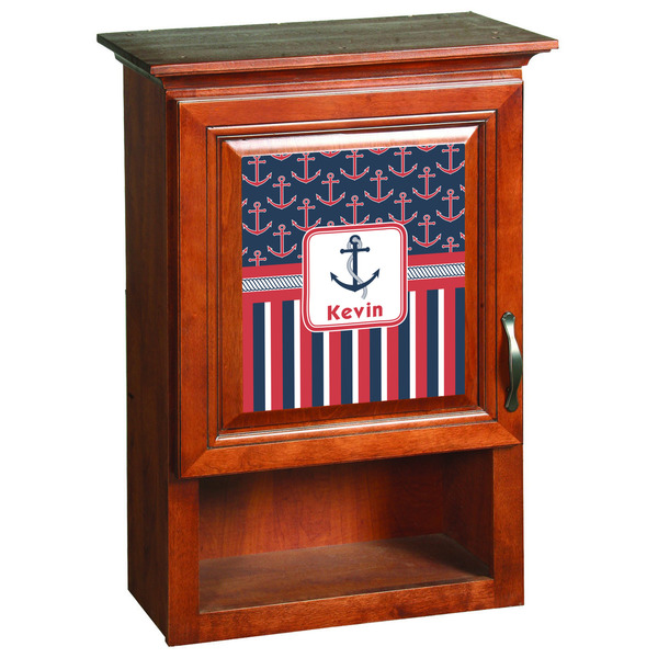 Nautical Anchors & Stripes Wooden Cabinet Decal (Medium)