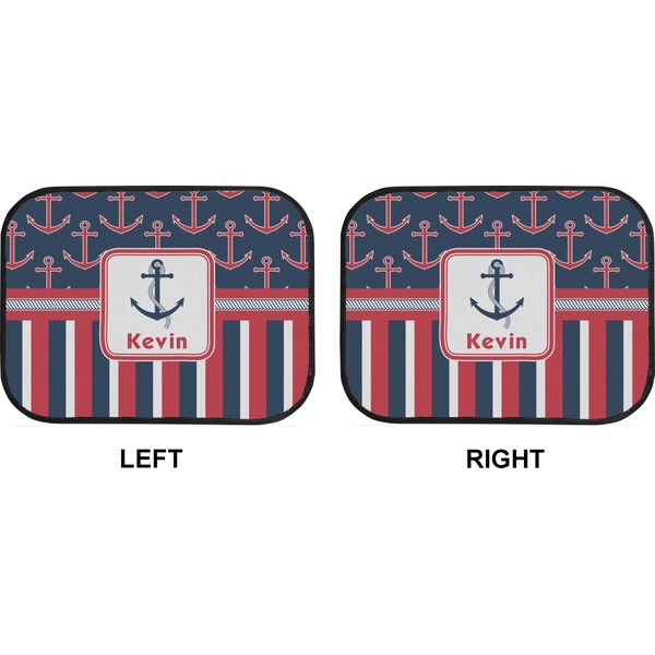 Nautical Anchors & Stripes Car Floor Mats (Back Seat) (Approval)