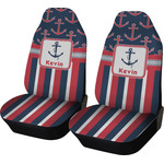 Nautical Anchors & Stripes Car Seat Covers (Set of Two) (Personalized)