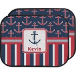 Nautical Anchors & Stripes Car Floor Mats (Back Seat) (Personalized)