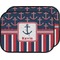 Nautical Anchors & Stripes Car Floor Mats (Back Seat) (Personalized)