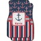 Nautical Anchors & Stripes Car Floor Mats (Personalized)