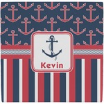Nautical Anchors & Stripes Ceramic Tile Hot Pad (Personalized)