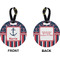 Nautical Anchors & Stripes Circle Luggage Tag (Front + Back)