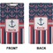 Nautical Anchors & Stripes Clipboard (Legal) (Front + Back)