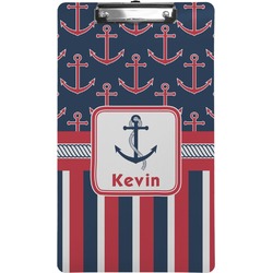 Nautical Anchors & Stripes Clipboard (Legal Size) (Personalized)