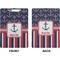 Nautical Anchors & Stripes Clipboard (Letter) (Front + Back)