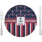 Nautical Anchors & Stripes 10" Glass Lunch / Dinner Plates - Single or Set (Personalized)