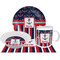 Nautical Anchors & Stripes Dinner Set - 4 Pc (Personalized)