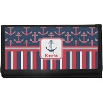 Nautical Anchors & Stripes Canvas Checkbook Cover (Personalized)