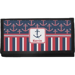 Nautical Anchors & Stripes Canvas Checkbook Cover (Personalized)
