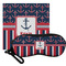 Nautical Anchors & Stripes Eyeglass Case & Cloth Set