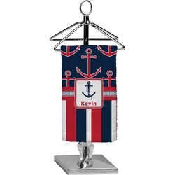 Nautical Anchors & Stripes Finger Tip Towel - Full Print (Personalized)