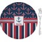 Nautical Anchors & Stripes Appetizer / Dessert Plate