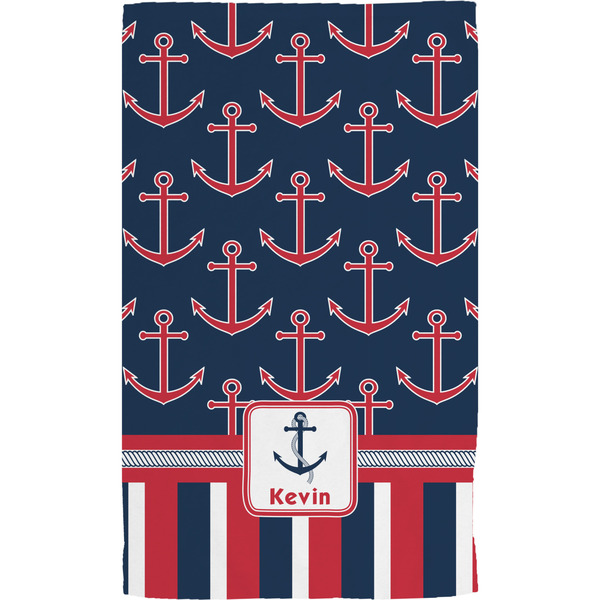 Nautical Anchors & Stripes Hand Towel (Personalized) Full