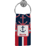 Nautical Anchors & Stripes Hand Towel - Full Print (Personalized)