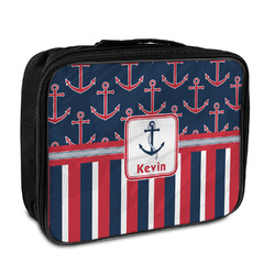 Nautical Anchors & Stripes Insulated Lunch Bag (Personalized)