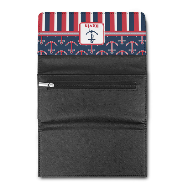 Nautical Anchors & Stripes Ladies Wallet (Open)