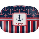Nautical Anchors & Stripes Melamine Platter (Personalized)