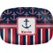 Nautical Anchors & Stripes Melamine Platter (Personalized)