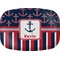 Nautical Anchors & Stripes Melamine Platter (Personalized)