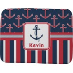Nautical Anchors & Stripes Memory Foam Bath Mat - 48"x36" (Personalized)