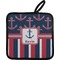 Nautical Anchors & Stripes Pot Holder w/ Name or Text