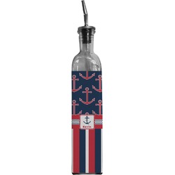 Nautical Anchors & Stripes Oil Dispenser Bottle (Personalized)