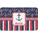 Nautical Anchors & Stripes Bath Mat (Personalized)