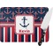Nautical Anchors & Stripes Personalized Glass Cutting Board