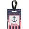 Nautical Anchors & Stripes Personalized Rectangular Luggage Tag
