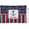 Nautical Anchors & Stripes Rectangular Glass Appetizer / Dessert Plate - Single or Set (Personalized)