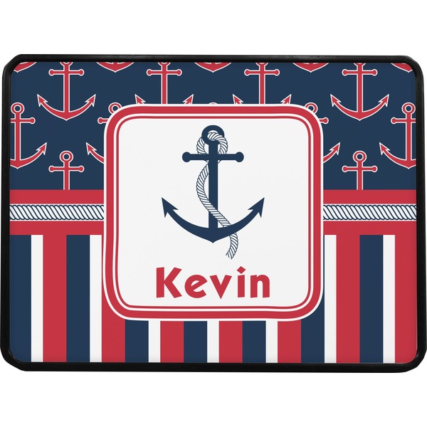 Nautical Anchors & Stripes Rectangular Car Hitch Cover w/ FRP Insert
