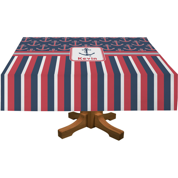 Nautical Anchors & Stripes Rectangular Tablecloths (Personalized)