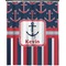 Nautical Anchors & Stripes Extra Long Shower Curtain - 70"x84" (Personalized)