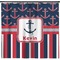 Nautical Anchors & Stripes Shower Curtain (Personalized)