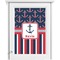 Nautical Anchors & Stripes Single White Cabinet Decal