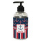 Nautical Anchors & Stripes Plastic Soap / Lotion Dispenser (8 oz - Small - Black) (Personalized)