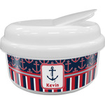 Nautical Anchors & Stripes Snack Container (Personalized)
