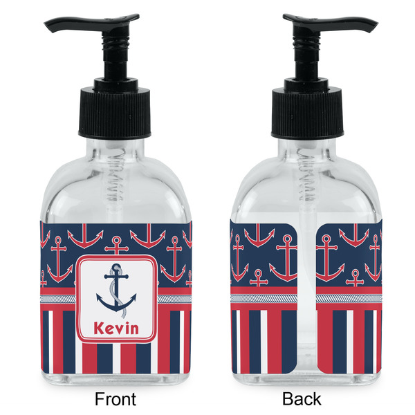 Nautical Anchors & Stripes Glass Soap/Lotion Dispenser - Approval