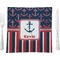 Nautical Anchors & Stripes Square Dinner Plate