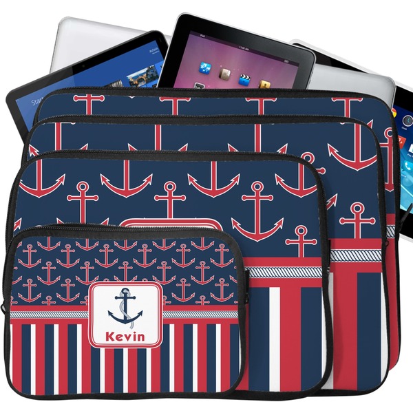 Nautical Anchors & Stripes Tablet & Laptop Case Sizes