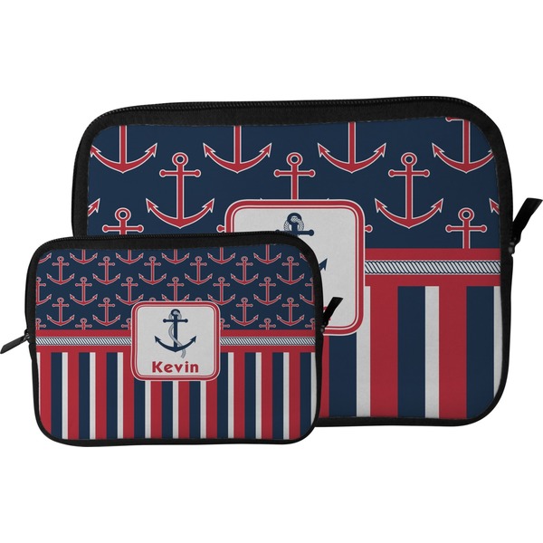 Nautical Anchors & Stripes Tablet Sleeve (Size Comparison)