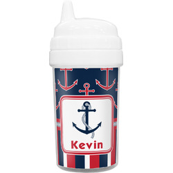 Nautical Anchors & Stripes Toddler Sippy Cup (Personalized)