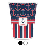 Nautical Anchors & Stripes Waste Basket (Personalized)