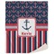 Nautical Anchors & Stripes Sherpa Throw Blanket (Personalized)